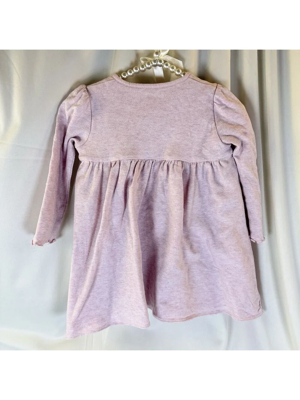 Ralph Lauren Pink Ruffle Dress Girl's Sz 18 months Button Long Sleeve
